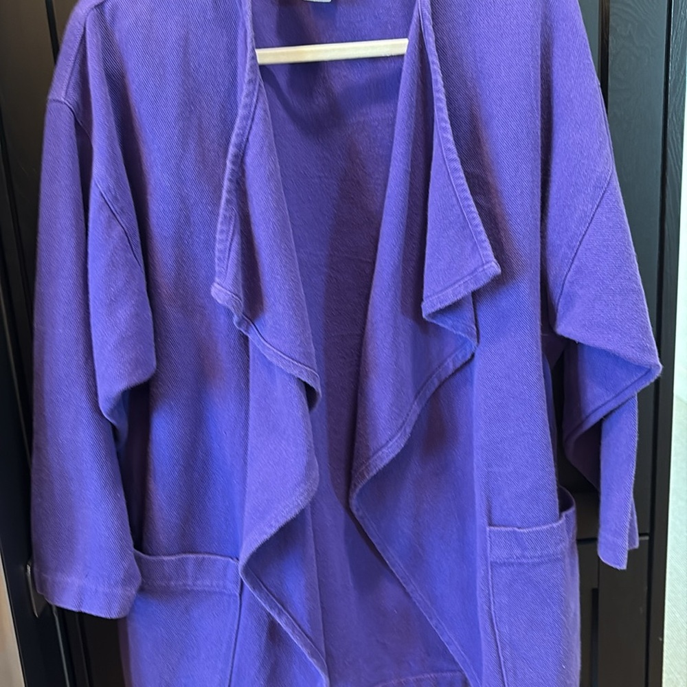 Vintage Renate B. Purple Women's open sweater - Picture 2 of 8